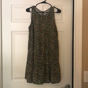 Green dress with floral print
